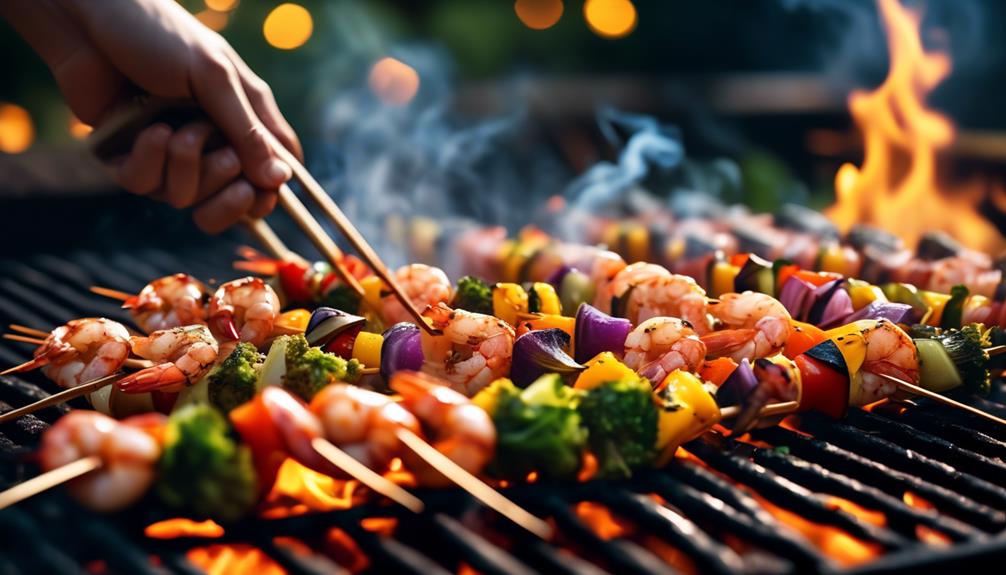 expert in seafood and vegetables grilling