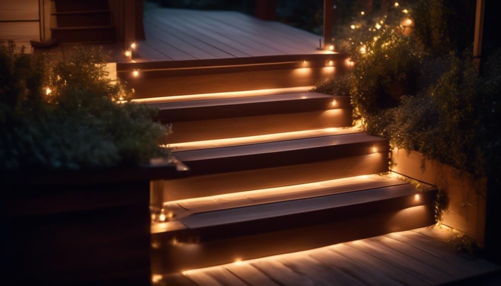 illuminating stairs with lights
