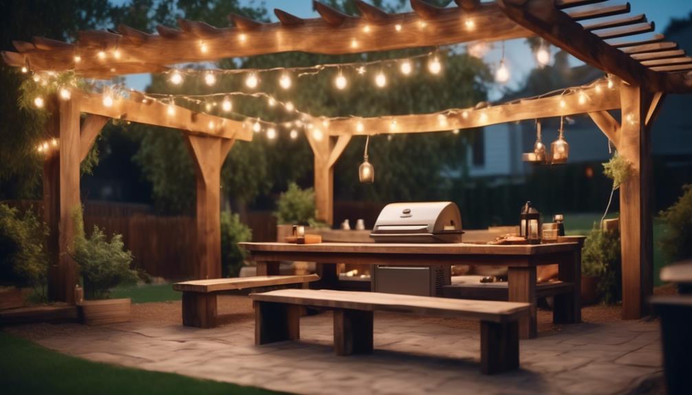rustic wooden bbq space